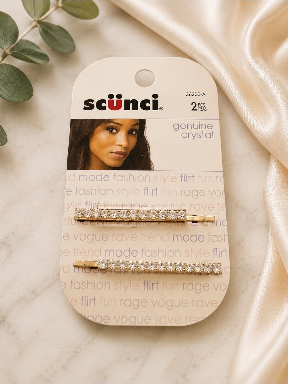 NEW Scunci Silver Crystal Hair Clips